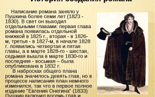 История создания романа “евгений онегин” пушкина: история написания по главам