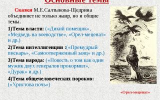 Анализ сказки “орел-меценат” салтыкова-щедрина (тема, идея, суть, главная мысль, вывод)