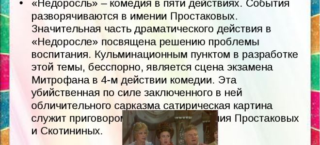 Краткое содержание комедии “недоросль” фонвизина по действиям (пересказ по главам)